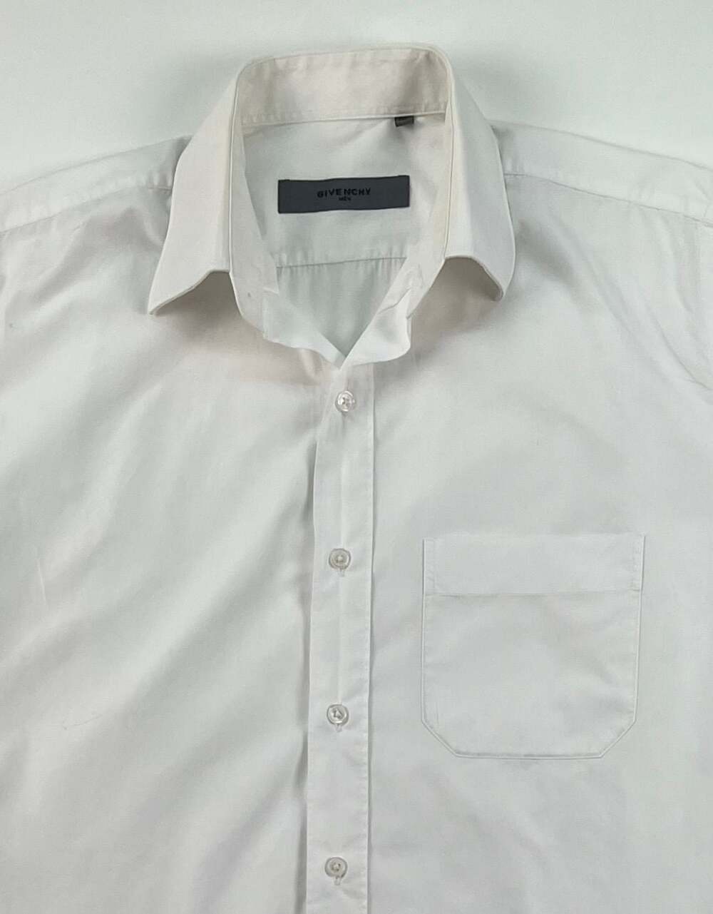 Givenchy Men White Long Sleeve French Cuff Dress Shirt Size 15.5
